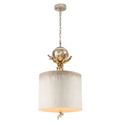Hazelmere Gate French Provincial Pendant Putty Patina & Silver Leaf