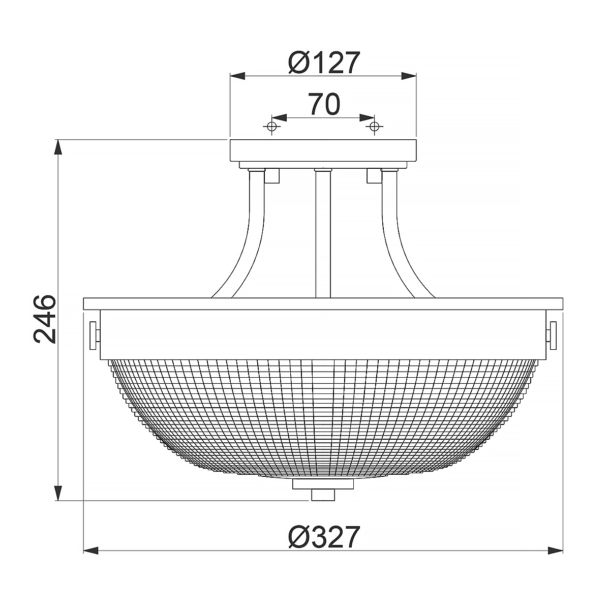 Hearthglow Hamptons Ceiling Semi-Flush Imperial Silver Hearthglow Hamptons Ceiling Semi-Flush Imperial Silver