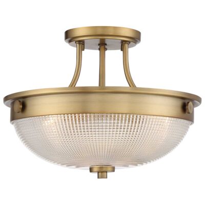 Hearthglow Traditional Ceiling Semi-Flush Weathered Brass