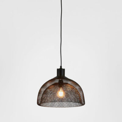 Heathergate Industrial Mesh Dome Ceiling Pendant Black