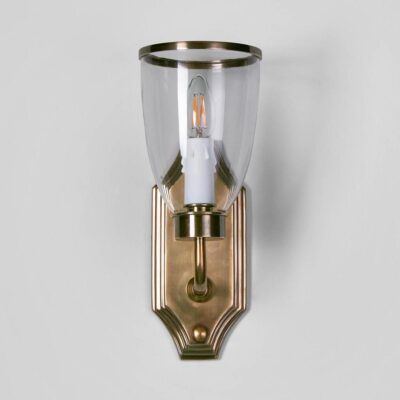Heathrow French Provincial Brass Wall Light With Glass Shade