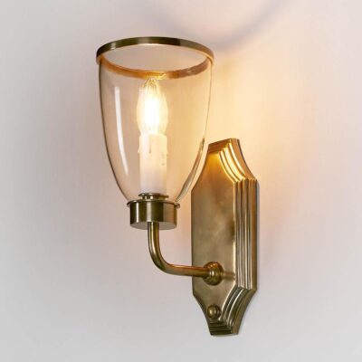 Heathrow French Provincial Brass Wall Light With Glass Shade