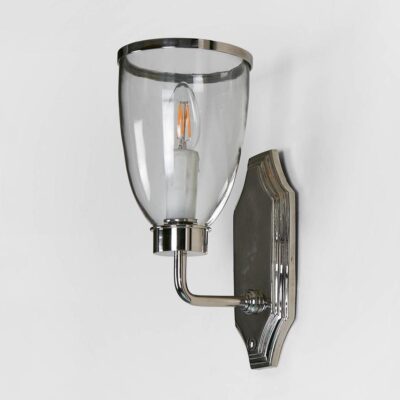 Heathrow Hamptons Wall Light Clear Glass Nickel