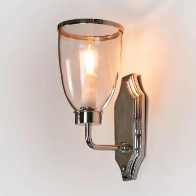 Heathrow Hamptons Wall Light Clear Glass Nickel