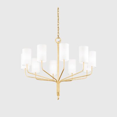 Heathwick Contemporary 10 Light Branching Chandelier Textured Gold Leaf