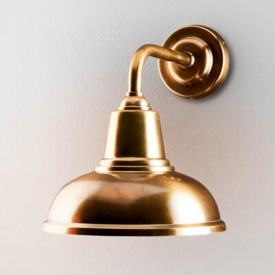 Heraldon Industrial Dome Wall Light Antique Brass