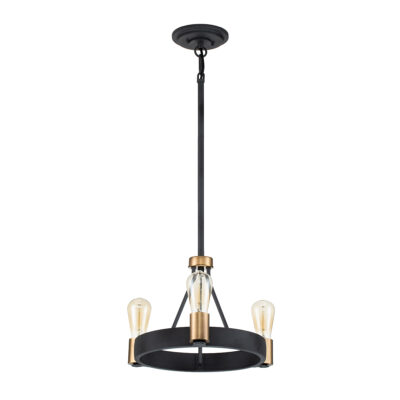 Heritage Foundry Industrial Pendant Chandelier Aged Zinc & Heritage Brass