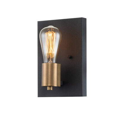 Heritage Foundry Industrial Wall Light Aged Zinc & Heritage Brass