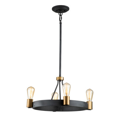 Heritage Foundry Transitional Ring Pendant Chandelier Aged Zinc & Brass