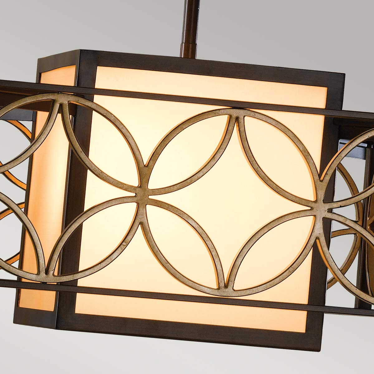 Heritage Parisienne French Provincial Box Chandelier in Bronze and Gold Heritage Parisienne French Provincial Box Chandelier in Bronze and Gold — detail view