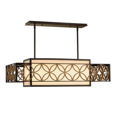 Heritage Parisienne French Provincial Rectangular Chandelier Bronze And Gold