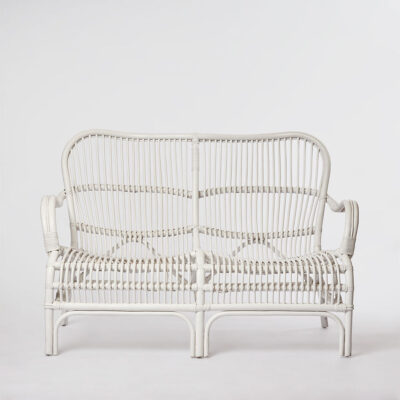 Highgrove Hamptons Rattan Two Seater Sofa White