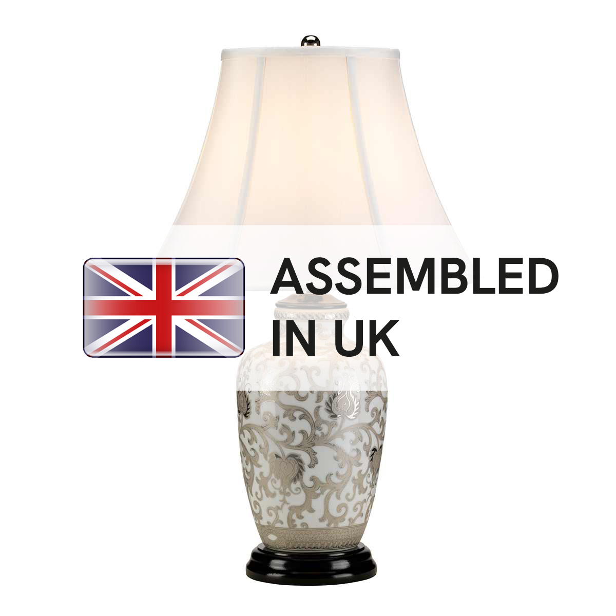 Highland Thistlewood French Provincial Table Lamp White And Silver Highland Thistlewood French Provincial Table Lamp White And Silver