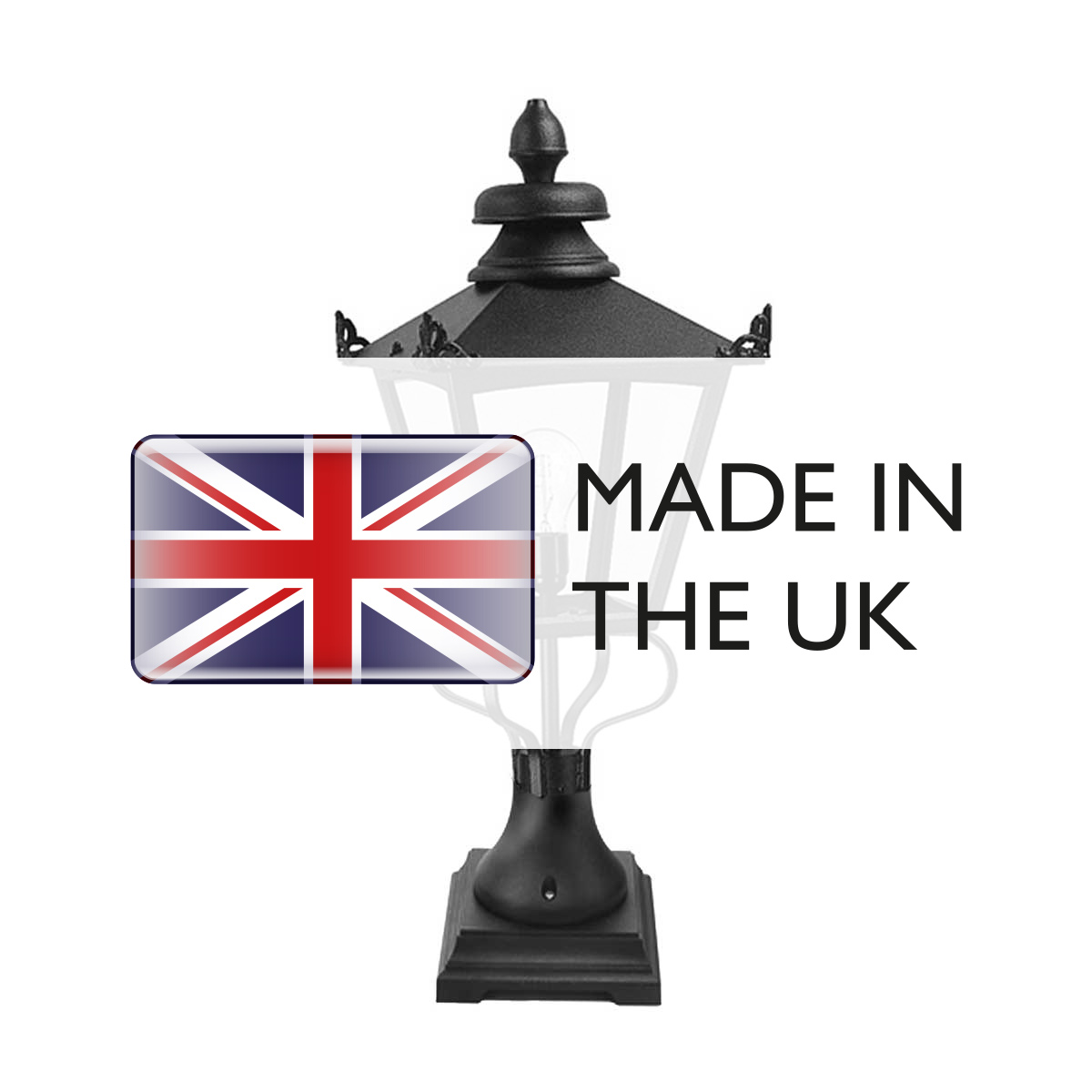 Highmoor Peak Traditional Outdoor Pedestal Lantern Black Highmoor Peak Traditional Outdoor Pedestal Lantern Black
