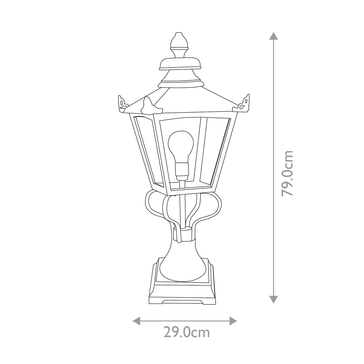 Highmoor Peak Traditional Outdoor Pedestal Lantern Black Highmoor Peak Traditional Outdoor Pedestal Lantern Black