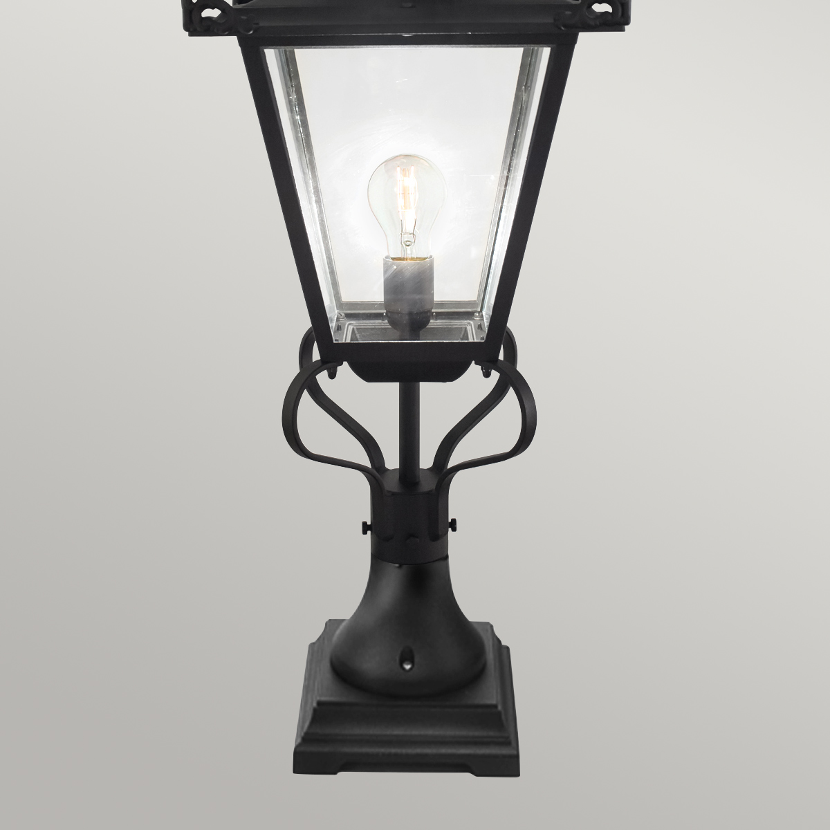 Highmoor Peak Traditional Outdoor Pedestal Lantern Black Highmoor Peak Traditional Outdoor Pedestal Lantern Black β detail view