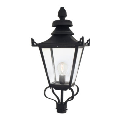 Highmoor Peak Victorian Style Outdoor Lamp Post Head in Black