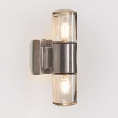 Hillside Hamptons Double Outdoor Wall Light Antique Silver