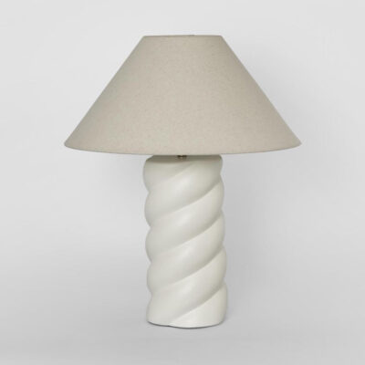 Holbeck Hamptons Spiral Column Table Lamp White