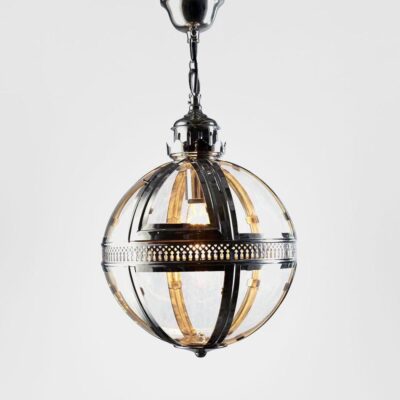 Holcombe Hamptons Round Glass Globe Pendant Nickel