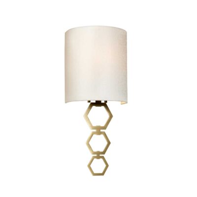 Hollis Hamptons Wall Light in Aged Brass with Ivory Silk Shade