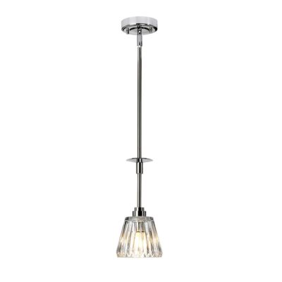 Hollyfield Hamptons Cut Glass Pendant Polished Chrome