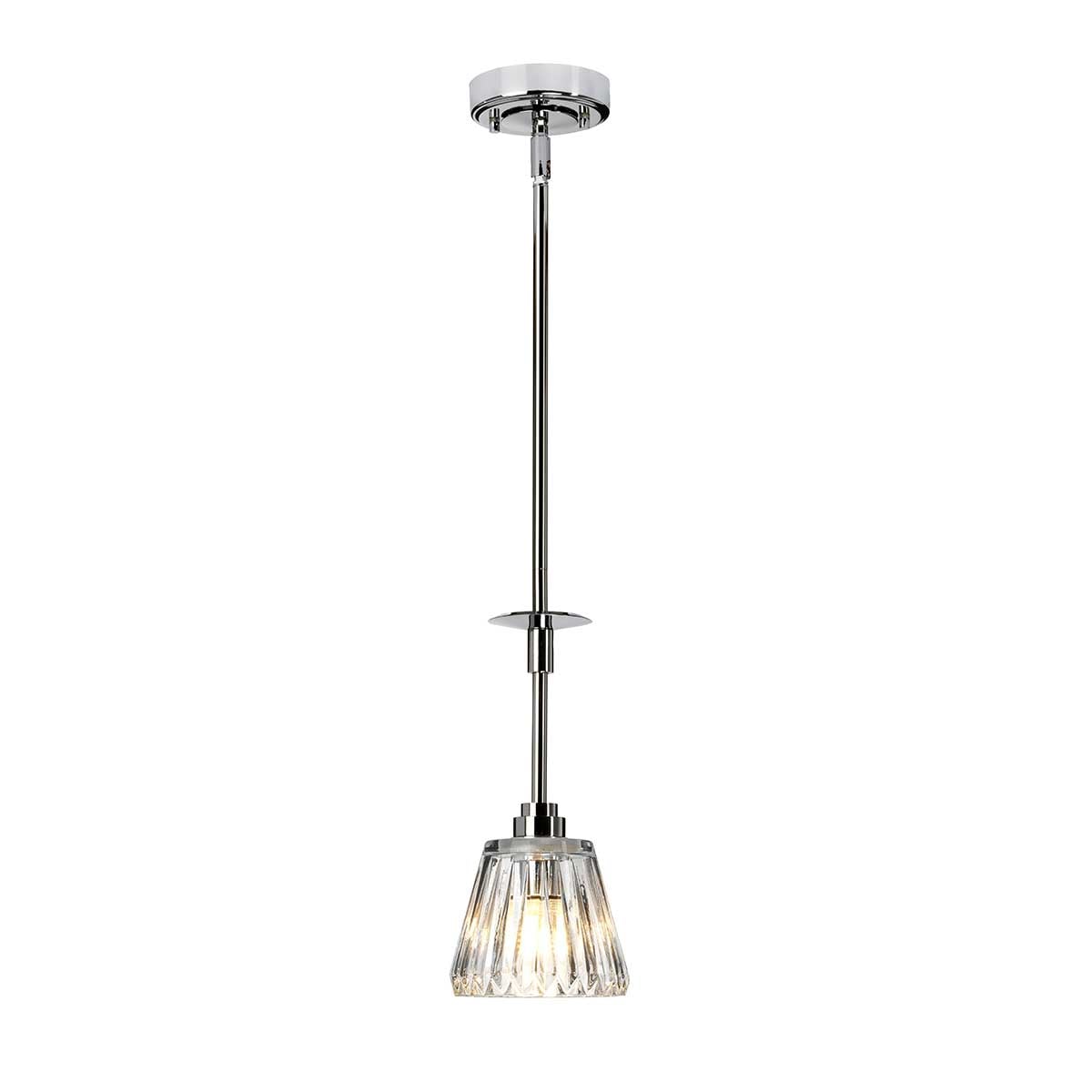 Hollyfield Hamptons Cut Glass Pendant Polished Chrome