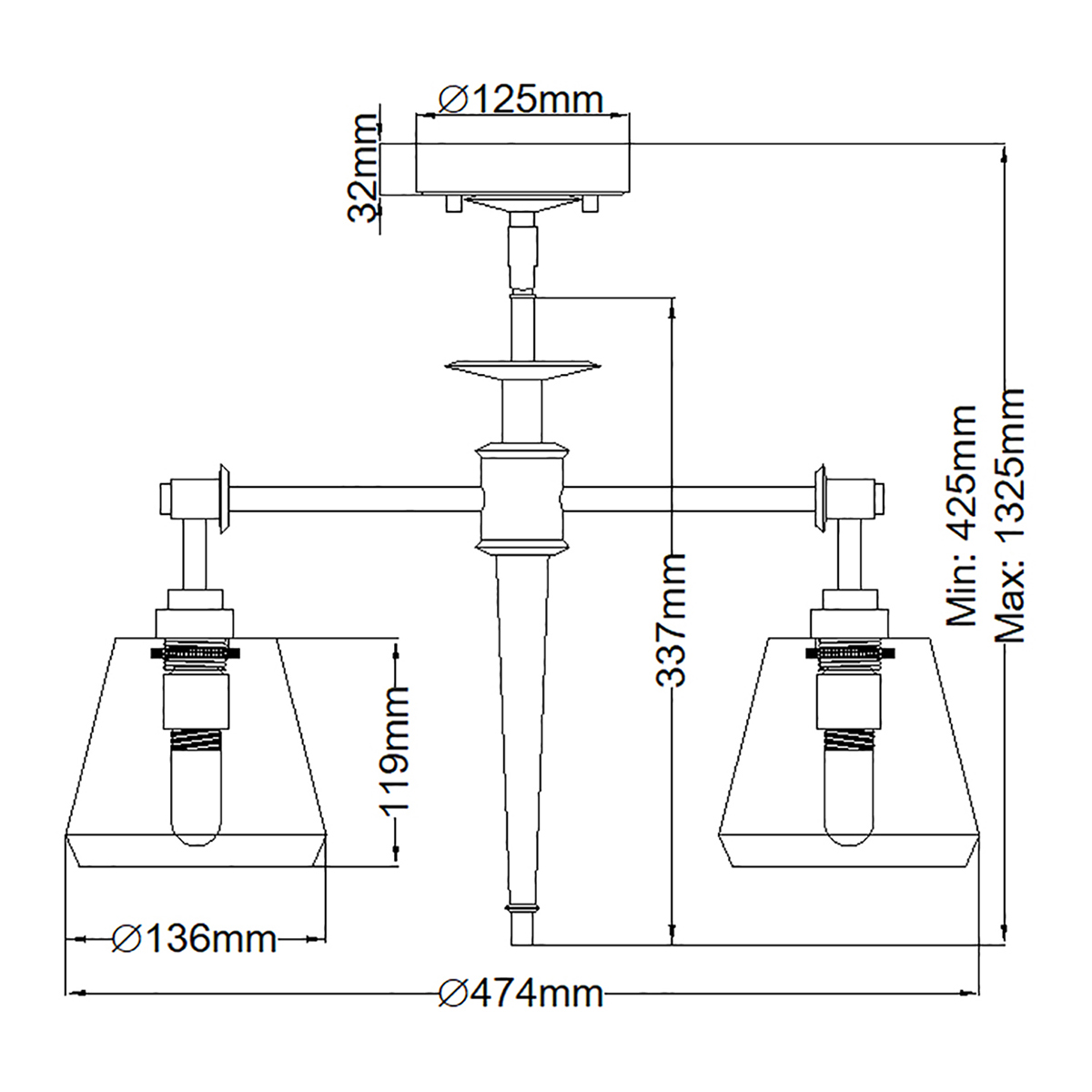 Hollyfield Heritage 3 Light Pendant Polished Chrome Hollyfield Heritage 3 Light Pendant Polished Chrome