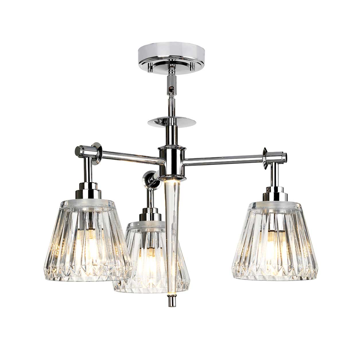 Hollyfield Heritage 3 Light Pendant Polished Chrome