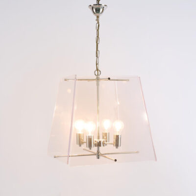 Holmer Hamptons Tapered Lantern Pendant Clear Acrylic Nickel