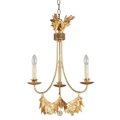 Honeyvale Grove French Provincial 3 Light Chandelier Gilded Gold