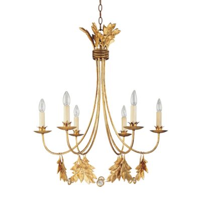Honeyvale Grove French Provincial 6 Light Chandelier Gilded Gold