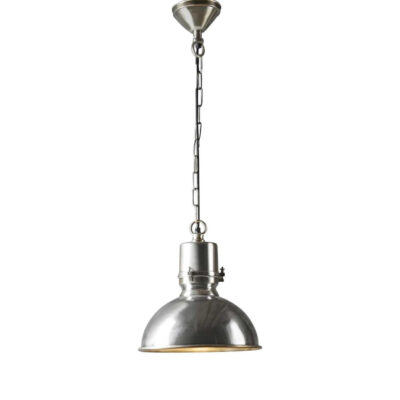 Hyde Industrial Dome Ceiling Pendant Antique Silver