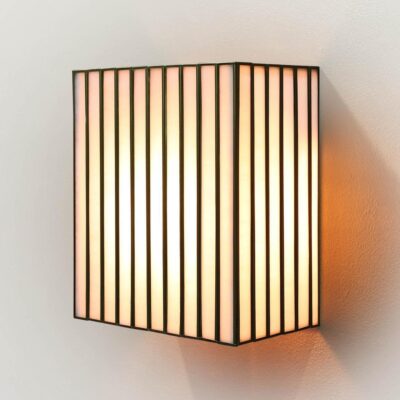 Imperial Hamptons Square Wall Light Brass Fluted Glass