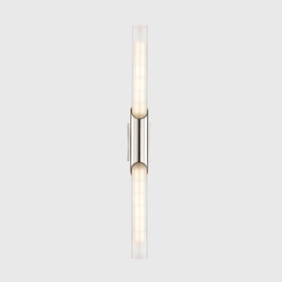 Ironbark Row Contemporary Glass Wall Light Polished Nickel