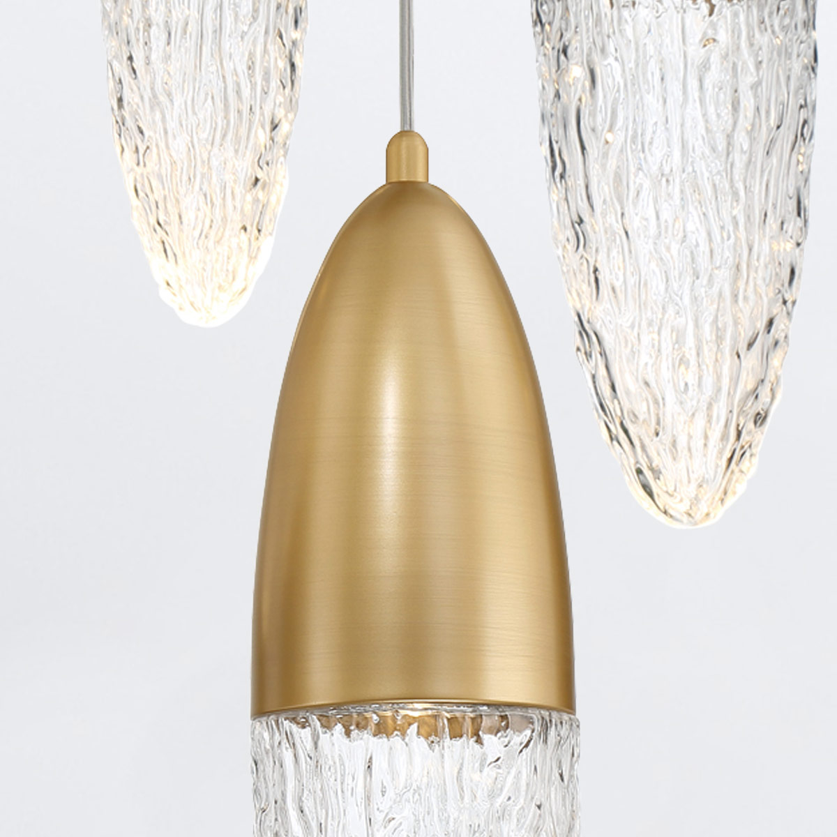 Ironbridge Contemporary Acorn Glass Pendant Brushed Gold Ironbridge Contemporary Acorn Glass Pendant Brushed Gold — detail view