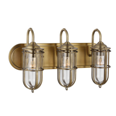 Ironbridge Reclaimed Vintage 3 Light Wall Light Dark Antique Brass