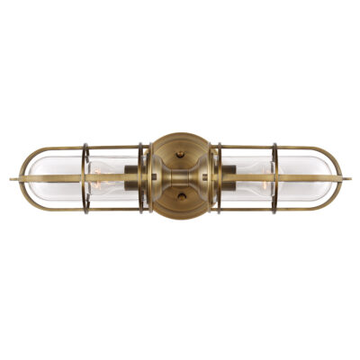 Ironbridge Reclaimed Vintage Double Wall Light Dark Antique Brass
