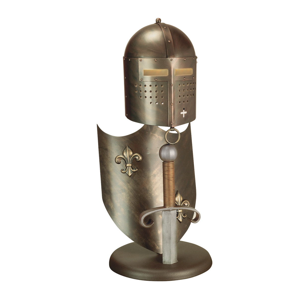 Ironclad Medieval Knight Table Lamp Burnished Bronze
