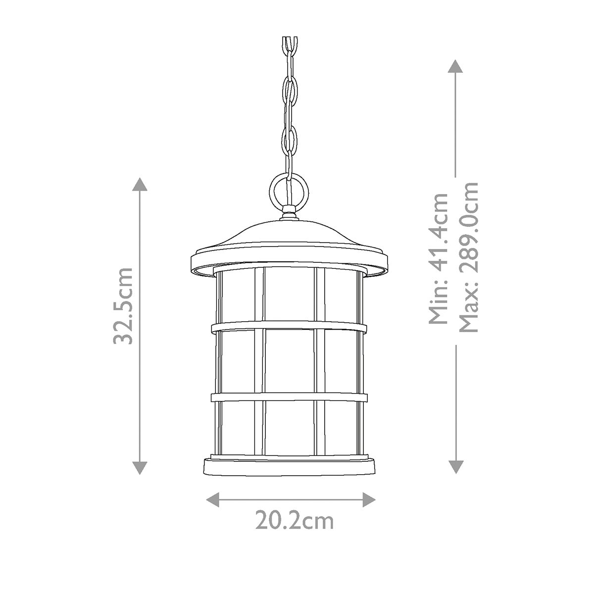 Ironhold Traditional Chain Lantern Earth Black Ironhold Traditional Chain Lantern Earth Black