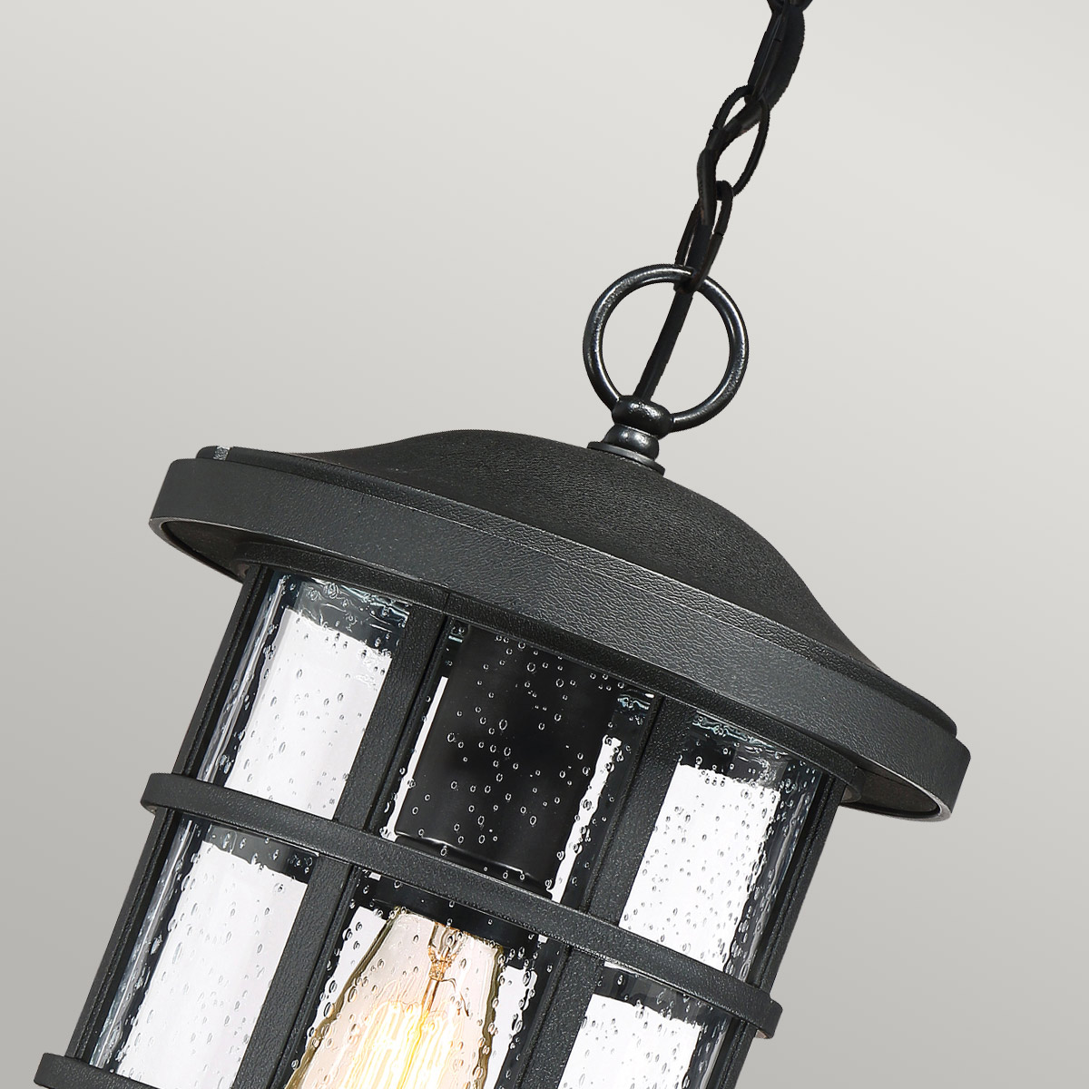 Ironhold Traditional Chain Lantern Earth Black Ironhold Traditional Chain Lantern Earth Black β detail view