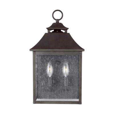 Ironmere Chain Traditional Half Lantern Outdoor Wall Light Sable