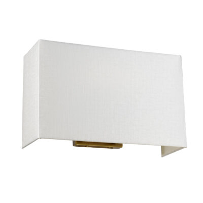 Ivory Backplate Hamptons Rectangular Wall Light Aged Brass