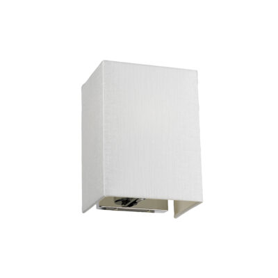Ivory Backplate Hamptons Small Rectangular Wall Light Polished Chrome
