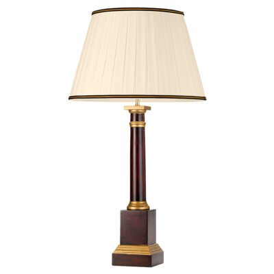 Ivory Weston French Provincial Table Lamp in Oxblood and Gold