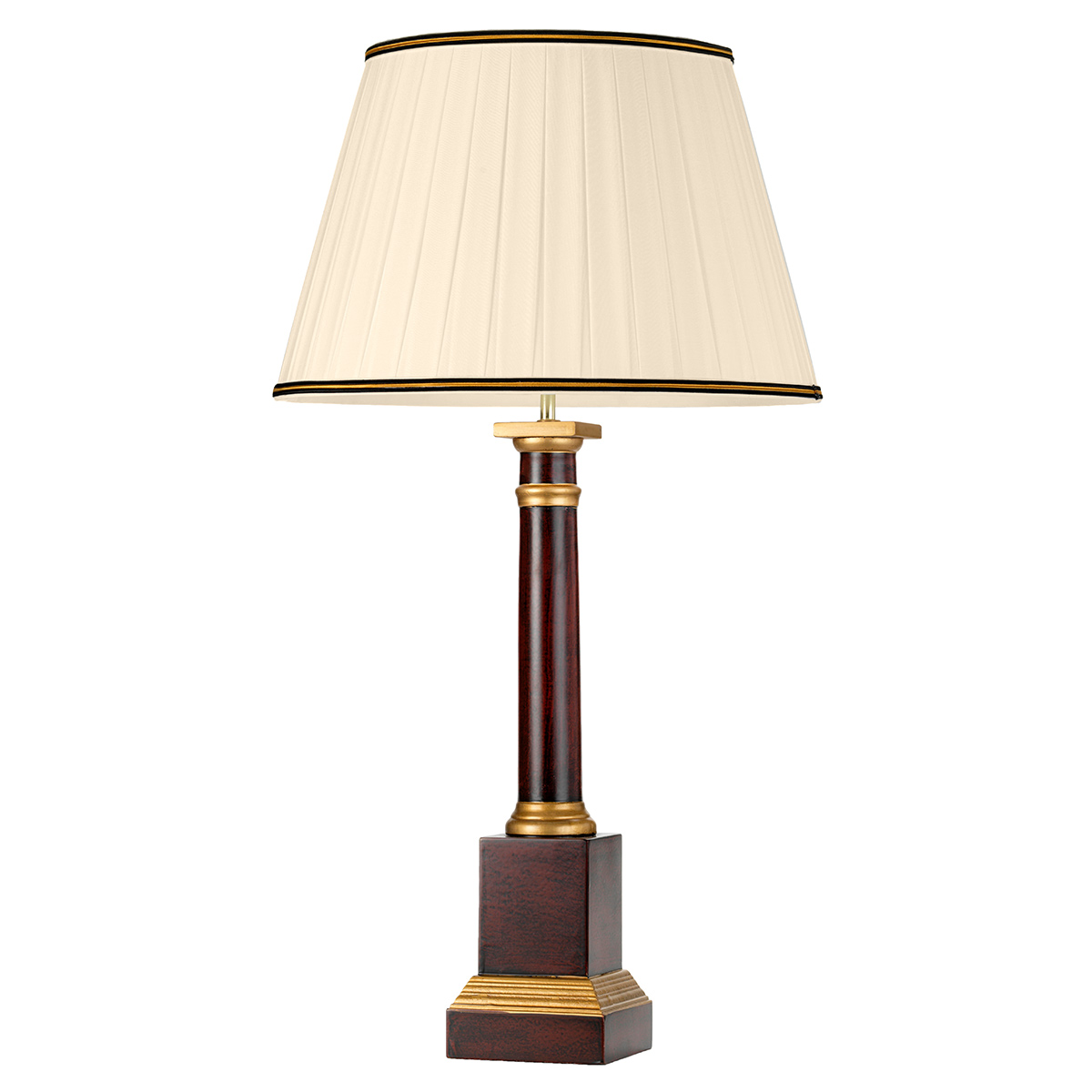 Ivory Weston French Provincial Table Lamp in Oxblood and Gold