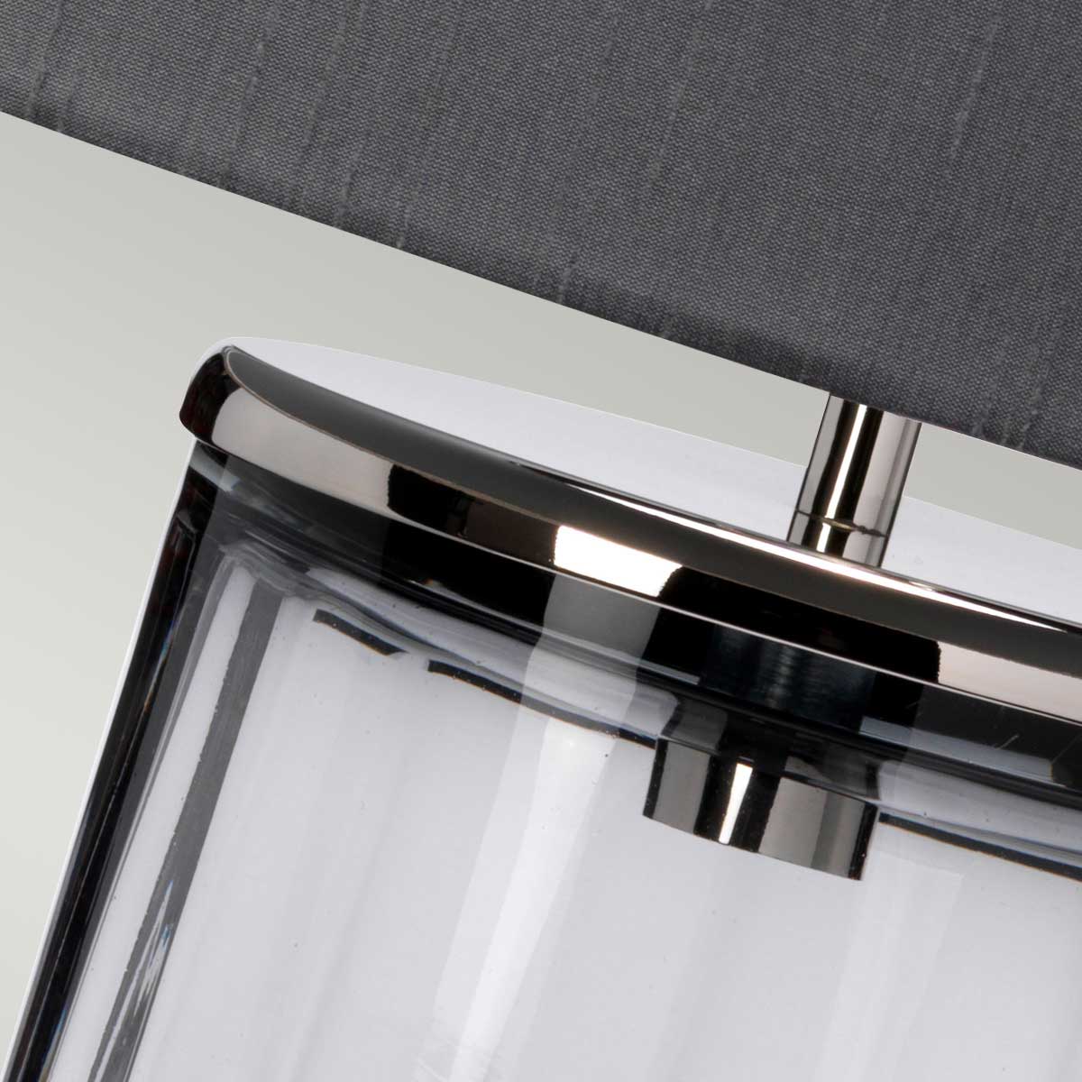 Kelbrook Row Fluted Glass Table Lamp Smoke Polished Nickel — detail view