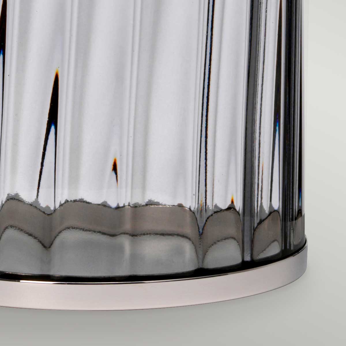 Kelbrook Row Fluted Glass Table Lamp Smoke Polished Nickel — detail view