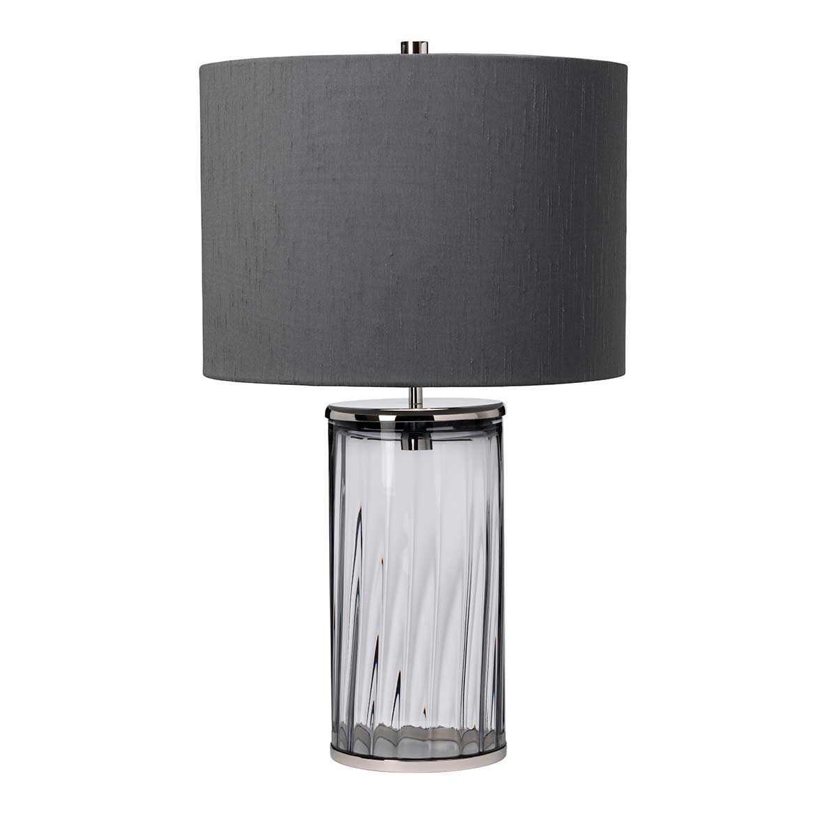 Kelbrook Row Fluted Glass Table Lamp Smoke Polished Nickel
