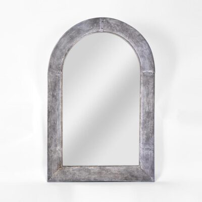 Kellerton French Provincial Arched Metal Mirror Weathered Grey